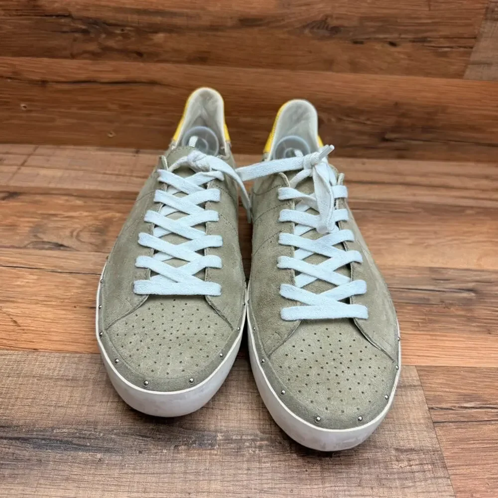 Rebecca Minkoff Michell Shoes Women's 7.5 Studded Taupe Leather Casual Sneakers